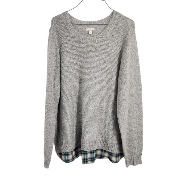 Sonoma Gray Knit Layered Sweater Womens Size Extra Large XL - Picture 1 of 3